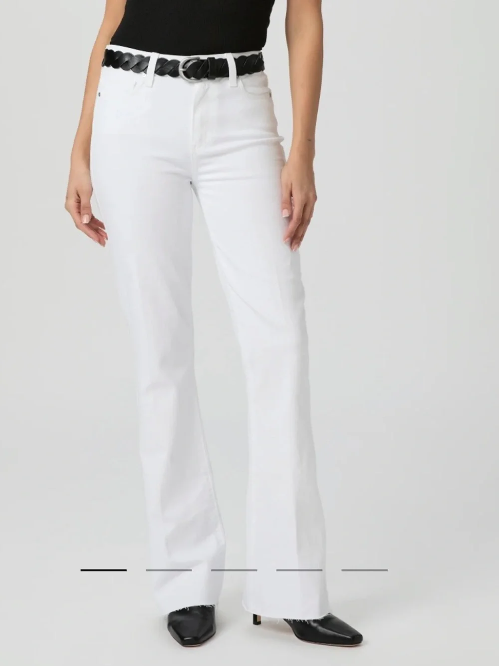 Paige High Rise Laurel Canyon Bootcut Crisp White Jeans Waist 28 - Picture 1 of 14